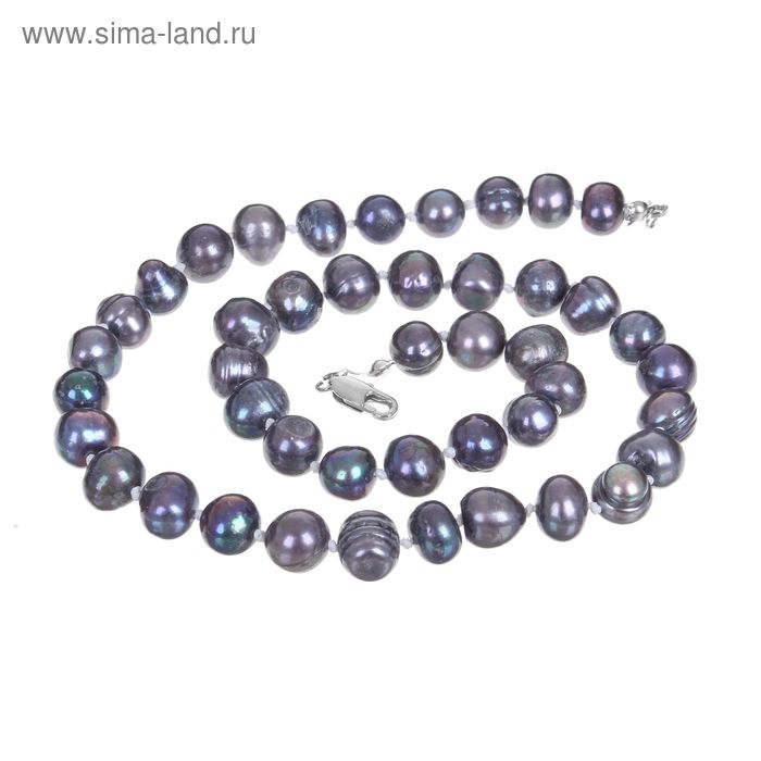 Бусы «Жемчуг речной», цвет серый, крупный, 45см - Фото 1