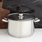 Кастрюля Amet «Профи», 10 л, d=28 см, цельнотянутая, капсульное дно, индукция, нержавеющая сталь, хромированная - Фото 5