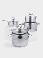 Набор посуды «Классика-прима», 5 предметов: 4 предмета: кастрюля 1 л/1.75 л/ 3 л/5 л, сковорода 1 л, индукция, нержавеющая сталь - Фото 1