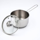 Ковш для кипячения молока, 1,75 л, d=16 см, капсульное дно, стеклянная крышка, индукция - Фото 2