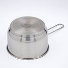 Ковш для кипячения молока, 1,75 л, d=16 см, капсульное дно, стеклянная крышка, индукция - Фото 3