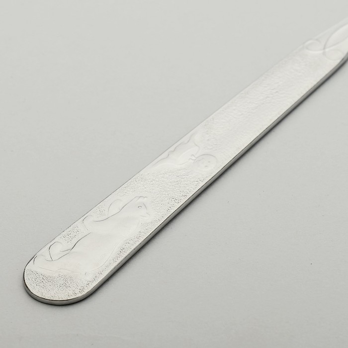 Нож детский столовый «Колобок», h=17 см, толщина 1,5 мм, цвет серебряный - фото 1908283402
