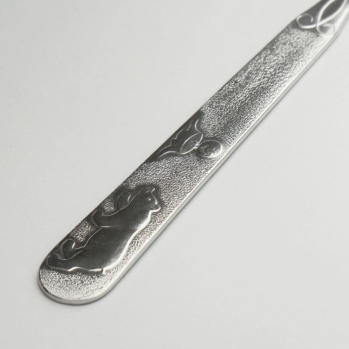 Нож детский столовый «Колобок», h=17 см, толщина 1,5 мм, цвет серебряный - фото 1908283403