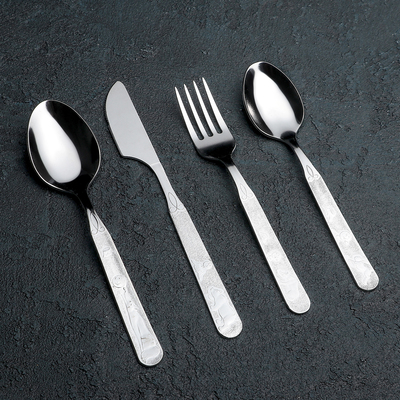 Набор столовых приборов «Топтыжка», 4 предмета, толщина 1.5 мм