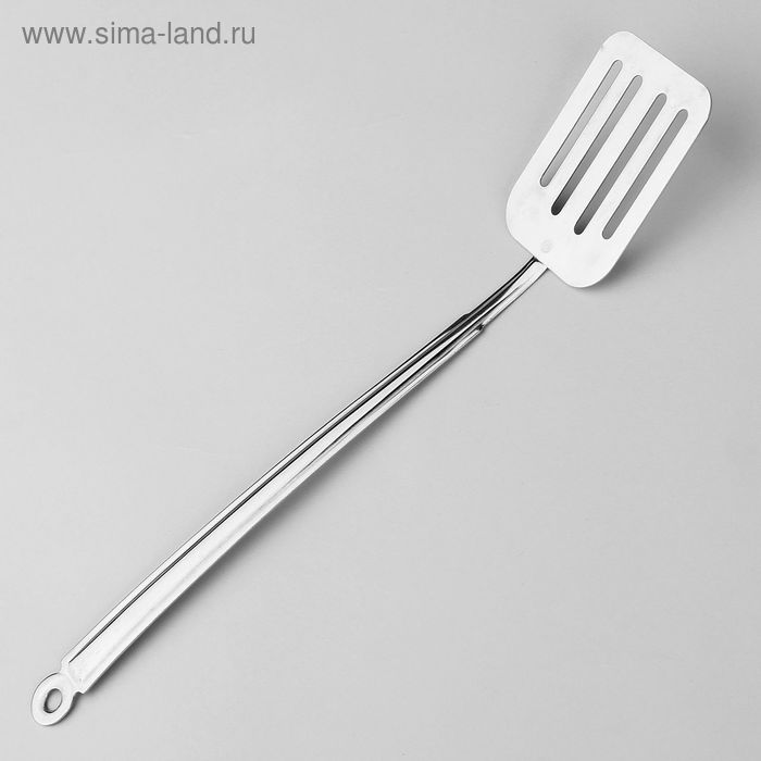 Лопатка кулинарная с цельнометаллической ручкой, длина ручки=23 см, толщина=0,8 мм - Фото 1