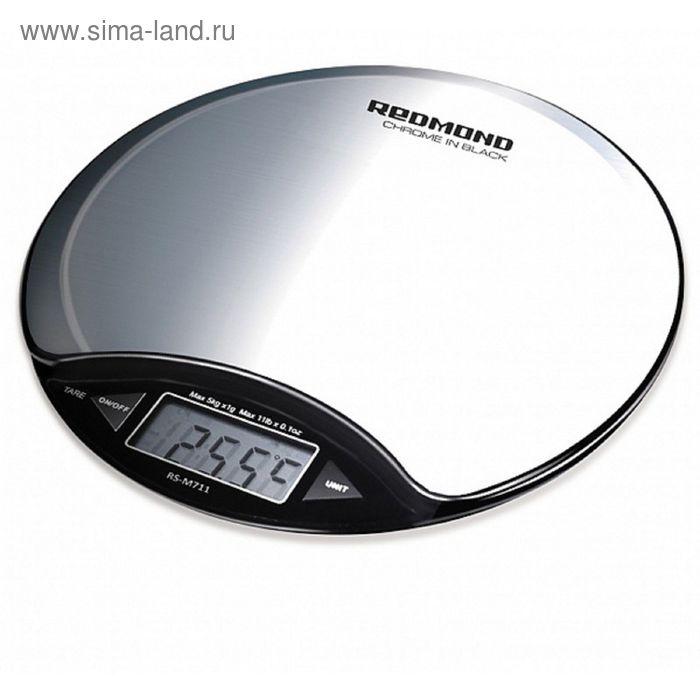 Весы кухонные Redmond RS M711, электронные, до 5 кг, серебристо-чёрные - Фото 1