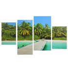 Картина модульная на подрамнике "Райский пляж" 2-30х45; 1-29,5х69; 1-34х69, 80*130 см - Фото 1