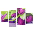 Картина модульная на подрамнике "Фиолетовые тюльпаны" 2-30х45; 1-29,5х69; 1-34х69 - Фото 1