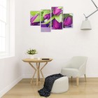 Картина модульная на подрамнике "Фиолетовые тюльпаны" 2-30х45; 1-29,5х69; 1-34х69 - Фото 2