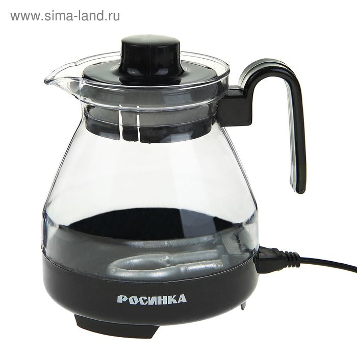 Чайник электрический "Росинка", 0.6 л, 500 Вт, съемный шнур, черный - Фото 1
