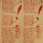 Бумага упаковочная крафт "Пушкин", красный на коричневом 70 см х 8,5 м - Фото 2