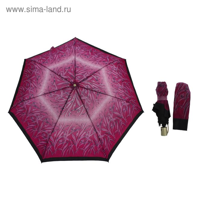 Зонт автоматический "Тюльпаны", R=45см, цвет розовый - Фото 1