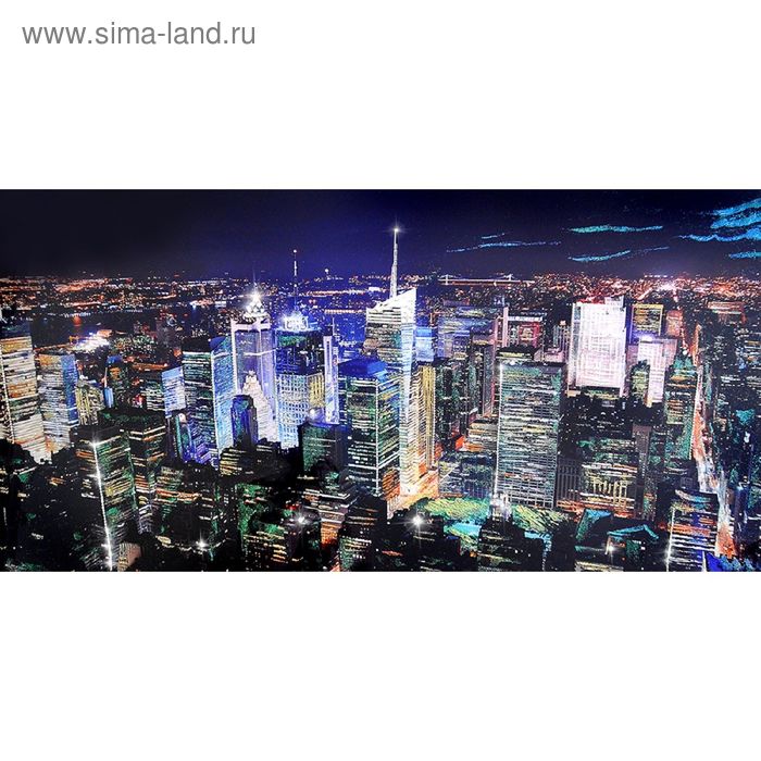 Картина на оргстекле со стразами "Манхэттен" 100*50 см - Фото 1