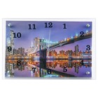 Часы-картина настенные, интерьерные "Бруклинский мост", бесшумные, 25 х 35 см, - фото 317930607