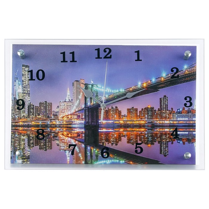 Часы настенные, серия: Город, "Бруклинский мост", 25 х 35 см, плавный ход - Фото 1