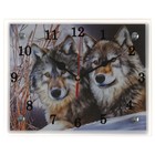 Часы настенные, серия: Животный мир, "Два волка", 20х25  см - фото 12256555