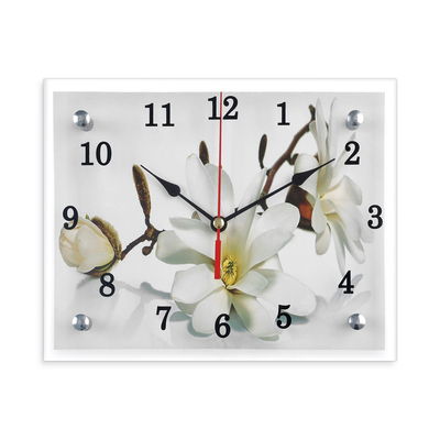 Часы-картина настенные, интерьерные "Орхидея", бесшумные, 25 х 20 см