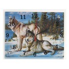 Часы-картина настенные, интерьерные "Волки в Зимнем Лесу", бесшумные, 25 х 20 см - фото 10217364