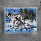 Часы-картина настенные, серия: Животный мир, "Волки в Зимнем Лесу", 20 х 25 см - фото 317930621