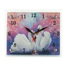 Часы-картина настенные, интерьерные "Лебеди", бесшумные, 25 х 20 см - фото 10217379