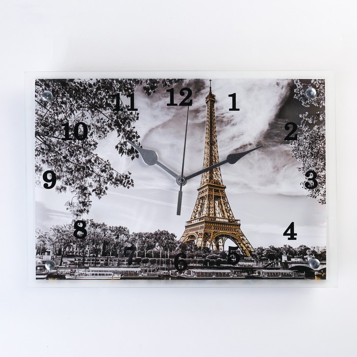 Часы-картина настенные, серия: Город, &quot;Эйфелева башня&quot;, 25х35  см