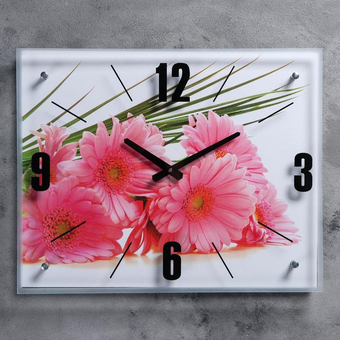 Часы настенные, серия: Цветы, "Герберы", 40х50 см - Фото 1