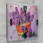 Часы-картина настенные, серия: Цветы, "Корзина сирени", 40х50 см - Фото 2