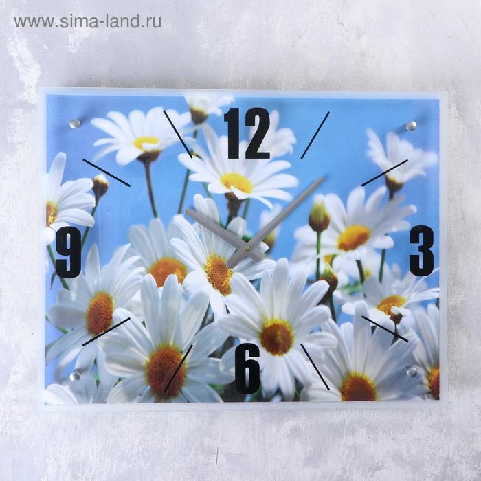 Часы настенные, серия: Цветы, "Ромашки", 40х50  см, микс - Фото 1