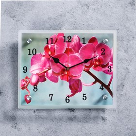 Часы-картина настенные, серия: Цветы, "Розовая орхидея", 20 х 25 см