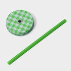 Кружка Доляна «Ананас», 500 мл, 11×8.5×13 см, стекло, с крышкой и трубочкой, прозрачная, зелёная - Фото 5