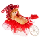 Корзина декоративная "Девочка на велосипеде" микс 23х22х12,5 см - Фото 1