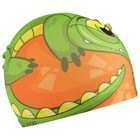 Шапочка для плавания детская ONLYTOP «Крокодильчик», тканевая, обхват 46-52 см - фото 8292953