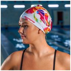 Шапочка для плавания женская ONLYTOP Swim Modern, тканевая, обхват 54-60 см - Фото 4