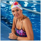 Шапочка для плавания женская ONLYTOP Swim Modern, тканевая, обхват 54-60 см - Фото 6