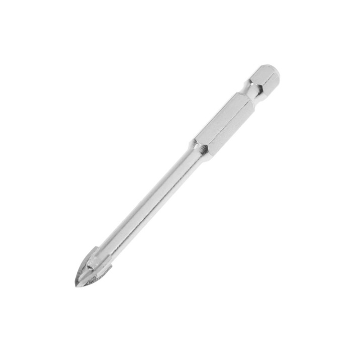 Сверло по керамике твердосплавное ТУНДРА, крестовый наконечник, шестигр. хвостовик, 6 мм - Фото 1