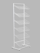 Стойка прикассовая, 65×34×180, 6 корзин, белая - Фото 1