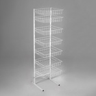 Стойка прикассовая 60×45×180 см, 7 корзин, белая - Фото 3