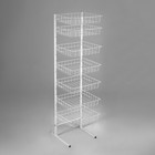 Стойка прикассовая 60×45×180, 7 корзин, белая - Фото 2