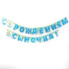 Гирлянда бумажная «С рождением сыночка!» - Фото 2