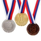 Медаль призовая 042, d= 4 см. 2 место. Цвет серебро. С лентой - фото 10919398