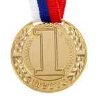 Медаль призовая 043, d= 4 см. 1 место. Цвет золото. С лентой - Фото 2