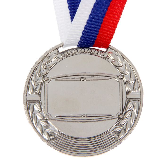 Медаль призовая 043 диам 4 см. 2 место. Цвет сер. С лентой - фото 1906826857