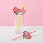 Трубочки для коктейля «С днём рождения», шарики, набор 6 шт. - Фото 3