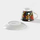 Чайная пара керамическая Доляна «Хохлома», 2 предмета: чашка 210 мл, блюдце d=14,2 см - Фото 3