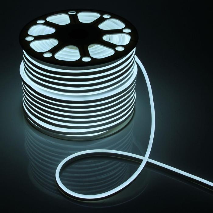 Гибкий неон Luazon Lighting 8 × 16 мм, IP65, 100 м, SMD2835, 120 LED/м, 220 В, свечение белое - Фото 1