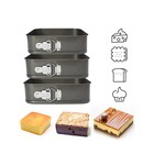 Форма для выпечки Доляна «Элин. Квадрат», 28×28 см, разъёмная, антипригарное покрытие, чёрная - Фото 5