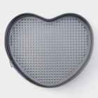 Форма для выпечки Доляна «Элин. Сердце», 28,5×25,5×6,6 см, съёмное дно, антипригарное покрытие, цвет чёрный - фото 317931162
