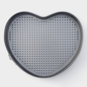 Форма для выпечки Доляна «Элин. Сердце», 28,5×25,5×6,6 см, съёмное дно, антипригарное покрытие, цвет чёрный