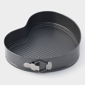 Форма для выпечки Доляна «Элин. Сердце», 28.5×25.5×6.6 см, разъёмная, антипригарное покрытие, серая 1435844