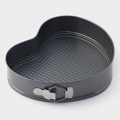 Форма для выпечки Доляна «Элин. Сердце», 28.5×25.5×6.6 см, разъёмная, антипригарное покрытие, серая